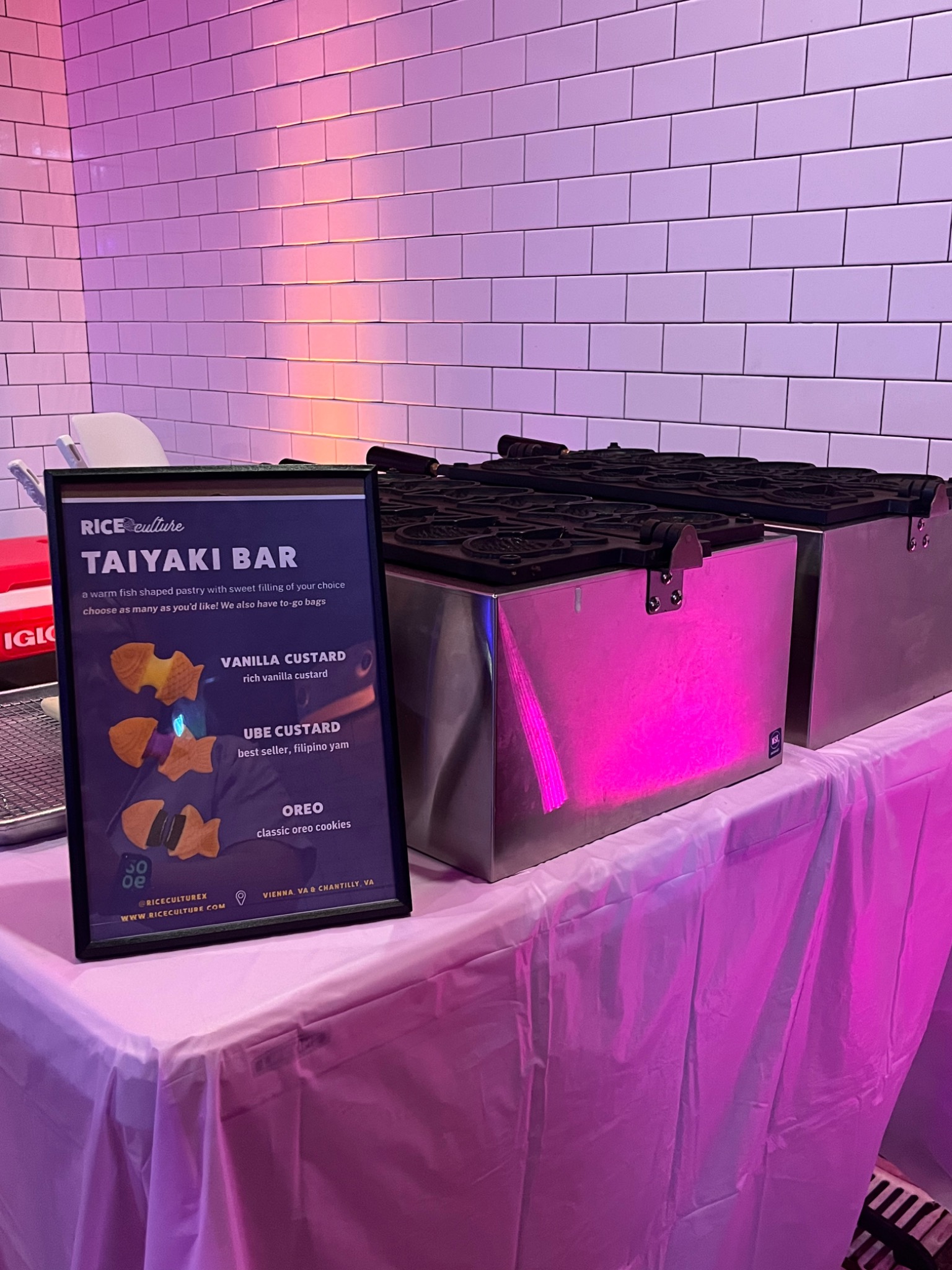 Rice Culture taiyaki grills and filling menu at an event