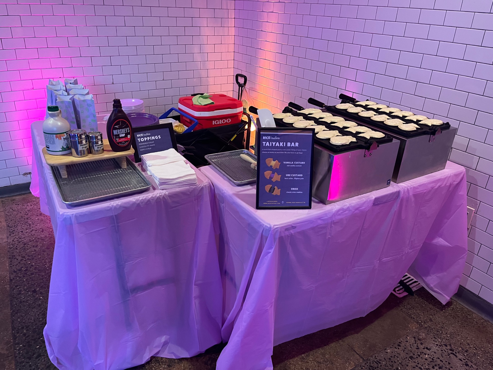 Rice Culture live taiyaki bar with grills and serving station